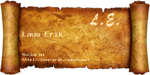 Laus Erik névjegykártya